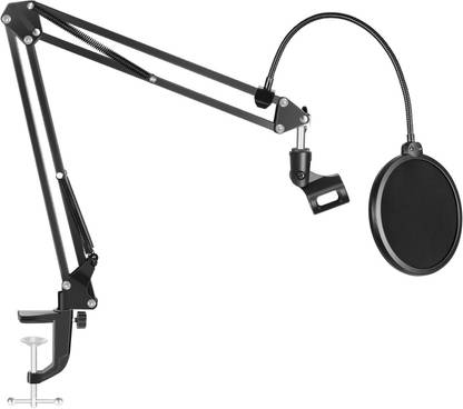 Techtest Microphone Stand , Microphone Stand for Voice Recording , Microphone Stand For Singing , ( Metal Stand NB-35 + Microphone Pop Filter )