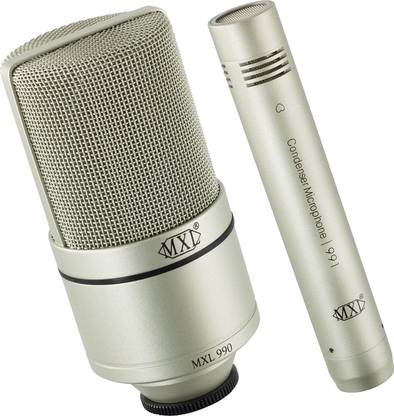 MXL Mics 990/991 Recording Package, Metallic, Large Microphone