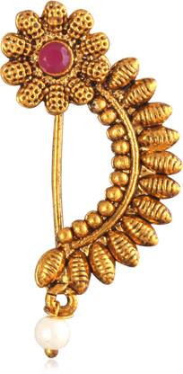 VIGHNAHARTA Gold-plated Plated Alloy Nose Ring