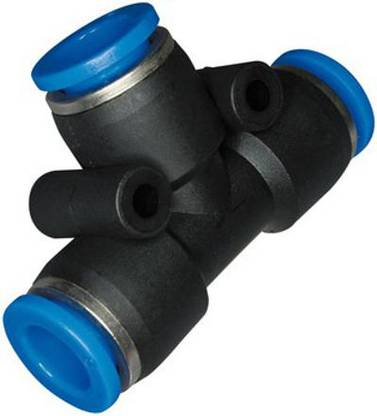 SPACCON 6MM (PUT) Pneumatic EQUAL TEE 3 Way T SHAPE Type CONNECTOR Water Pipe Fitting Connection Hose Quick Plastic Tube 6*6*6 MM JOINTER 3-way pipe joint connector 5PCS 3-Way Tee Pipe Joint