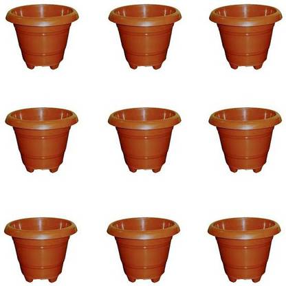 Mishra company 9 Pic leg Brown color plant pot Plant Container Set