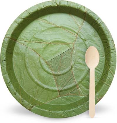 PALASH Sal Leaf Plate and Spoon Dinner Plate