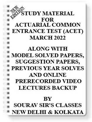 Study Material For Actuarial Common Entrance Test (Acet) March 2022