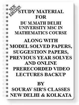 Study Material For Du M.math Delhi University Msc In Mathematics Course