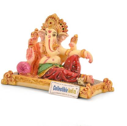 Flipkart SmartBuy Poly Marble Resting Ganesha Statue (Size: 4 x 3 inches) Decorative Showpiece  -  7.62 cm