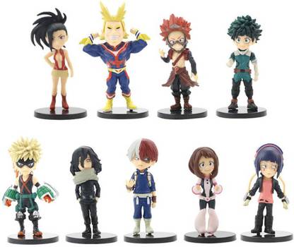 kawaii kart My Hero Academia Mini Action Figure (Set of 9) | Action Figures for Anime Lovers | Size - 8 cm