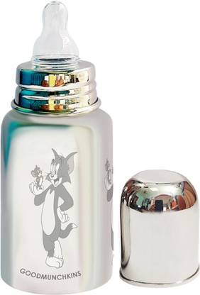 Goodmunchkins Stainless Steel Feeding Bottle - 300 ml - 304 Grade Steel, BPA Free, No Joints, No Plastic, No Leakage, Pack of 1 Feeding Bottle - 300