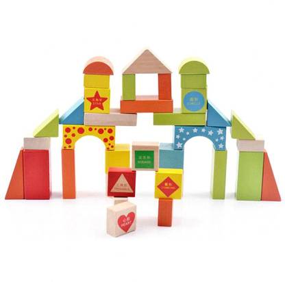 QWICK CLICK Grain 38 Wooden Cube - Cylinder - Cone - Cuboid Educational Toy Building Block Alpinia Oxyphylla Geometric Shape Toys
