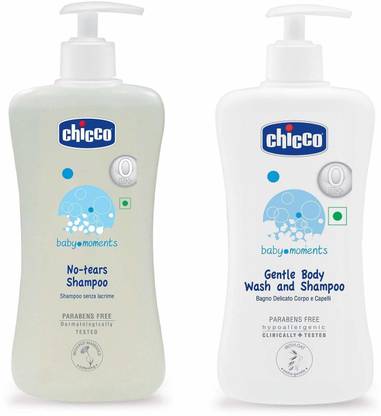 Chicco Baby Moment No Tear Shampoo(500ml) & Gentle Body Wash and Shampoo(500ml)