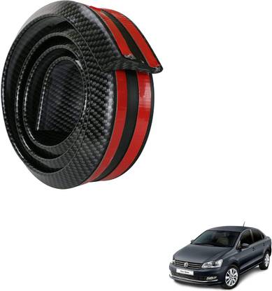 SEMAPHORE Black Carbon Fiber Trunk Spoiler Lip Kit Car Exterior Rear Spoiler Punch-Free Installation For Volkswagen Vento Car Spoiler