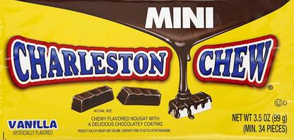 Charleston Chew Mini Vanilla chewy flavored mini nougat with a delicious chocolaty coating (Imported) Bars