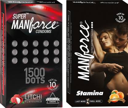 MANFORCE Combo Pack (Orange & Litchi Flavoured) Condom