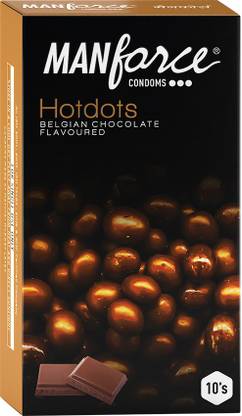 MANFORCE Premium Hotdots Belgian Chocolate Condoms with Bigger Dots Condom