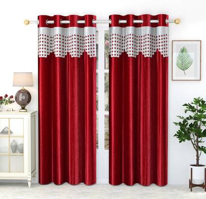 EISMOURAH 152 cm (5 ft) Polyester Room Darkening Window Curtain (Pack Of 2)