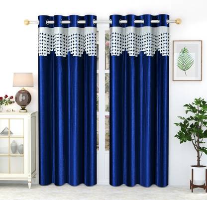 EISMOURAH 182 cm (6 ft) Polyester Room Darkening Shower Curtain (Pack Of 2)