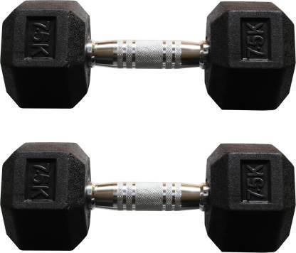 vnh Pair of 7.5Kg ( X 2) Hexa Rubber Coated Fixed Weight Dumbbell