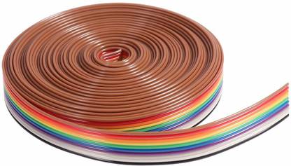 DS Robotics Flat Ribbon Cables,Flat Ribbon Cable IDC Wire,Rainbow Color Flat Ribbon Cable,IDC Rainbow Wire Flat Ribbon Cable,Flat Ribbon (3 Meter) Electronic Components Electronic Hobby Kit
