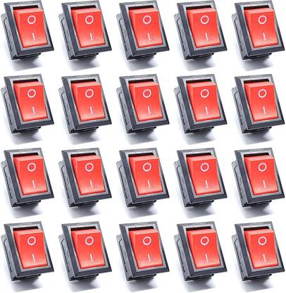 Grahikum On Off Rocker Switch, Mini SPST Toggle Switch 2 Pin 2 Position AC 10A/125V 6A/250V,Inline Press Button Rocker Switch for Car Auto Boat Household Appliances (Pack of 20) Electronic Components Electronic Hobby Kit