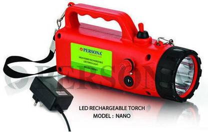 Met style Plastic Cool White NANO LED Rechargeable Torch, Capacity: Up to 4999 mAh, Battery Type: Lithium Ion Emergency 60 hrs Torch Emergency Light