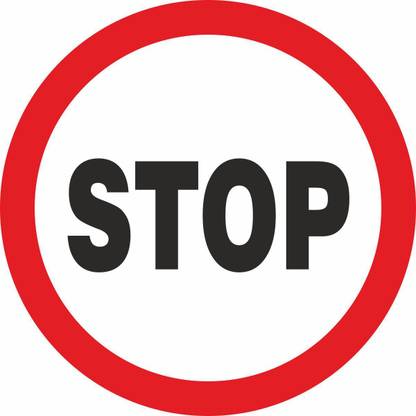 madhusigns Traffic Signboard- stop in red with white color signboard Emergency Sign