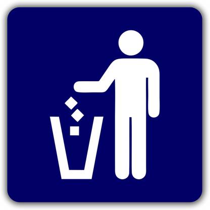 signEver Use Dustbin Logo Sign Board For Company Office Hospital Signage 3mm Foam Sheet With Double Sided Gum Tape at Back Side (30 x 10cm) Emergency Sign