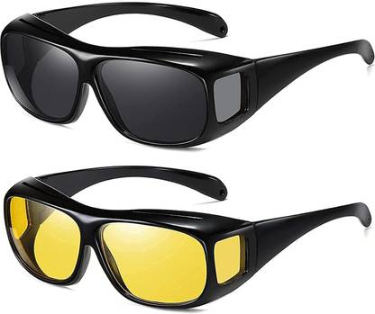 SEVENSPACE UV Protection, Night Vision, Riding Glasses Sunglasses (For Men & Women) Motorcycle Goggles