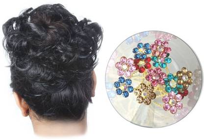Arshi Hair pin multi color with funky Messi rubber band juda Hair Pin
