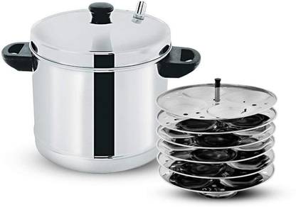 sahajavi Stainless Steel 6 Plates Idly Maker (4 Cavities) Each Makes 24 Delicious Idli Induction & Standard Idli Maker