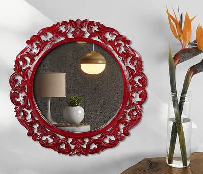 Timberly Mirror001-Red Decorative Mirror