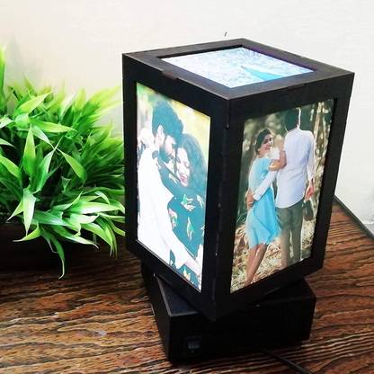 printmane Rotating Box Customized, Personalized Rotating LED Table Lamp for Gift (Large) Table Lamp