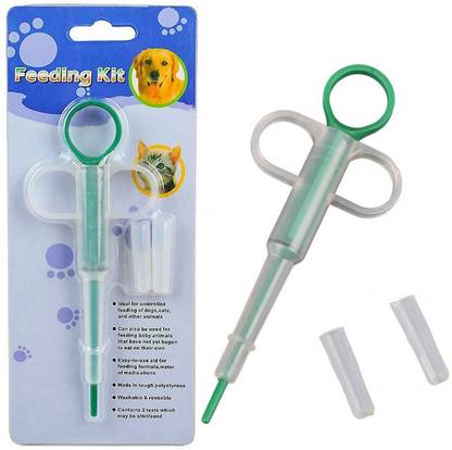 Triangle Ant ™ Pill Pusher for Dogs,cat Baby Animal Feeding kit with 2 Soft Tip, Feeding Kit Pet Health Supplements