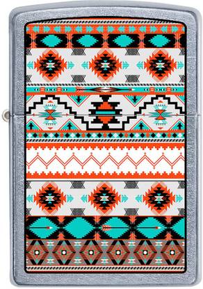 ZIPPO 207-090050 Aztec Pattern Street Chrome Pocket Lighter Pocket Lighter