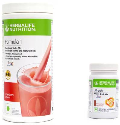 HERBALIFE Formula 1 Nutritional Shake Mix -STRAWBERRY +AFRESH CINNAMON Combo
