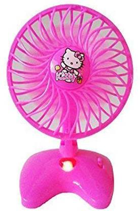 Psb Plastic Mini Small Baby Toy Fan Battery Operated Toy Fan for Kids (Pink)