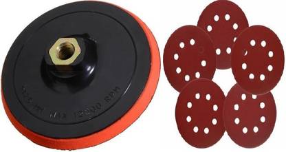 Gadariya King 5 Inch Rotary Backup Sanding Pad Sanding Disc Thread Come with Velcro Paper 5 inch 60, 80, 100 Total 30 pcs velcro Emery Sandpaper