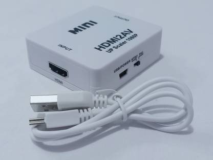 GIPTIP MINI HDMI to AV HD Video Converter Media Streaming Device UP Scaler Full HD 720/1080p Video Converter HDMI2AV Selector Box Device Streaming Media Streaming Device