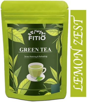 FITIO Green Tea for Weight Loss | 100% Natural Green Loose Leaf Tea | Lemon Zest Flavor Green Tea Pouch Pro (T969) Green Tea Pouch