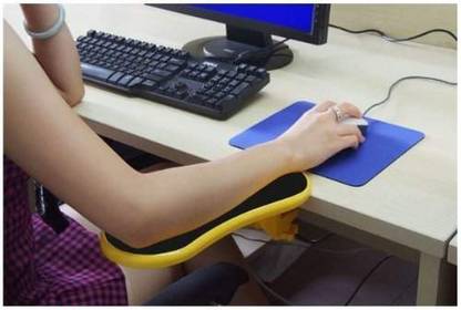 IBS Computer Laptop Arm Rest Support Arm Rest Pad Mousepad (Black, Yellow) PLASTIC ARMREST SUPPORT Wrist Rest