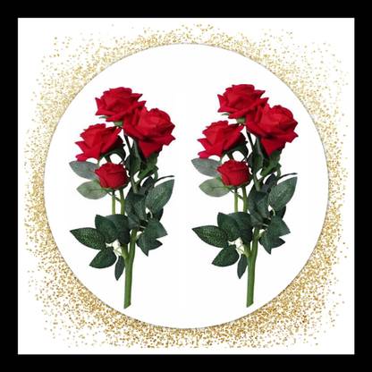 zonezer Artificial red rose flower ( 12inch , pack of 2). Red Rose Artificial Flower