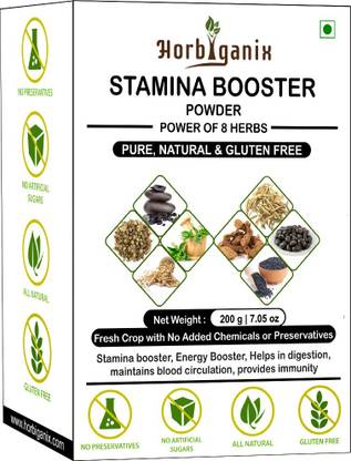 Horbiganix Stamina Booster with Shilajit, Safed Musli, Kaunch Beej, Shatavari, Gokhru, Tulsi, Black Sesame Seeds Powder | Sexual Powder