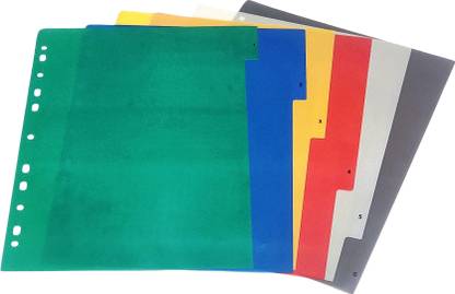 kolor nine ®- A4 Binder Index Divider Box File Separator | 6 Insertable tab Sheets Index Divider | Multicolor A4 Bind Dividers Color Tabs | Plastic Binder Organizer Binder Index Divider