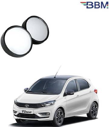 BBM Blind Spot Mirror 40 mm Dia Convex With Frame Universal Fit Adjustable 360 Degree Wide Angle Rear View Car, Set of 2 for Tata Tiago Plastic, Glass Car Mirror Cover