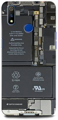 ग्रेफिक बैक कवर Realme 3 RMX1825 I PHONE X, DESIGN, BATTERY, IPHONE X INSIDE, X RAY के लिए