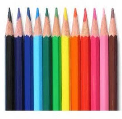 DOMS Jumbo Size Color Pencil 12 Shades rectangle Shaped Color Pencils