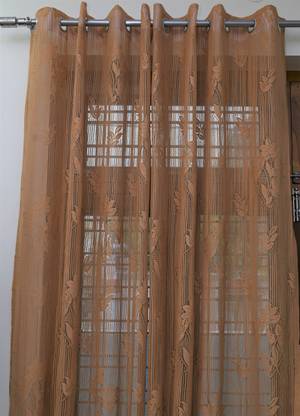 Nikk Fashion Studio 152.4 cm (5 ft) Net Semi Transparent Window Curtain (Pack Of 2)