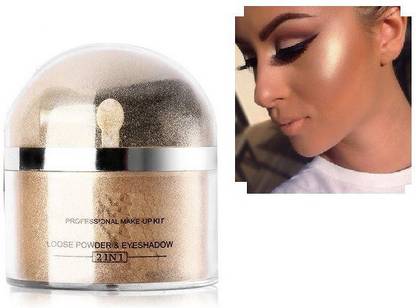 MYEONG Smooth loose powder with brush glitter gold eye shadow highlighter powder Highlighter