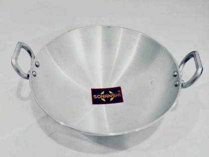 Sonanshi Aluminium Kadhai/Frying Pan for Cooking Kadhai 27.94 cm diameter 1.75 L capacity