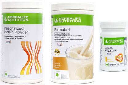 Herbalife Nutrition formula 1 banana caremel (500g)+ protien powder (400g)+ afresh lemon (50g) Nutrition Bars