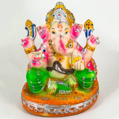 Elegant Lifestyle Lord Ganesha Idols for Home Decor, Ganesji Giving Blessing Statue, Ganesh Ji Murti, Unbreakable Religious Gift Item for Pooja/ Home Décor / Table / Office / Temple, Ganeshji Decorative Showpiece  -  10 cm