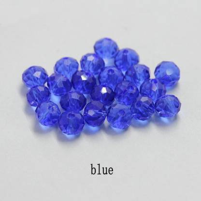 CHL 6mm Rondelle Faceted crystal beads Round colorful charms glass loose beads 100 GRMS BLUE